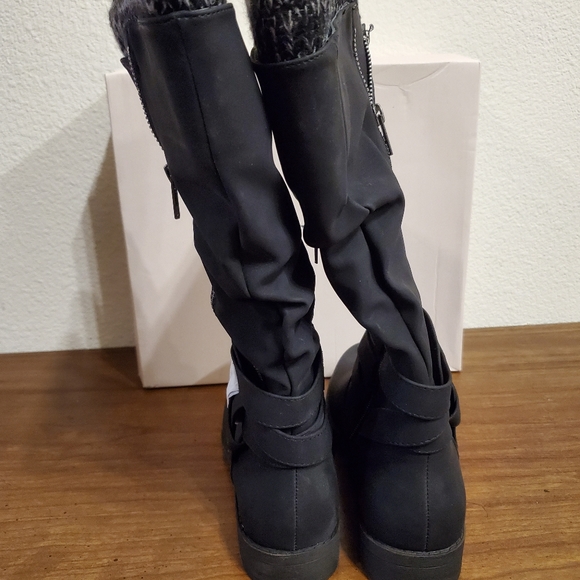 Justfab Mid-calf Sweater Cuff Boots - Picture 6 of 8